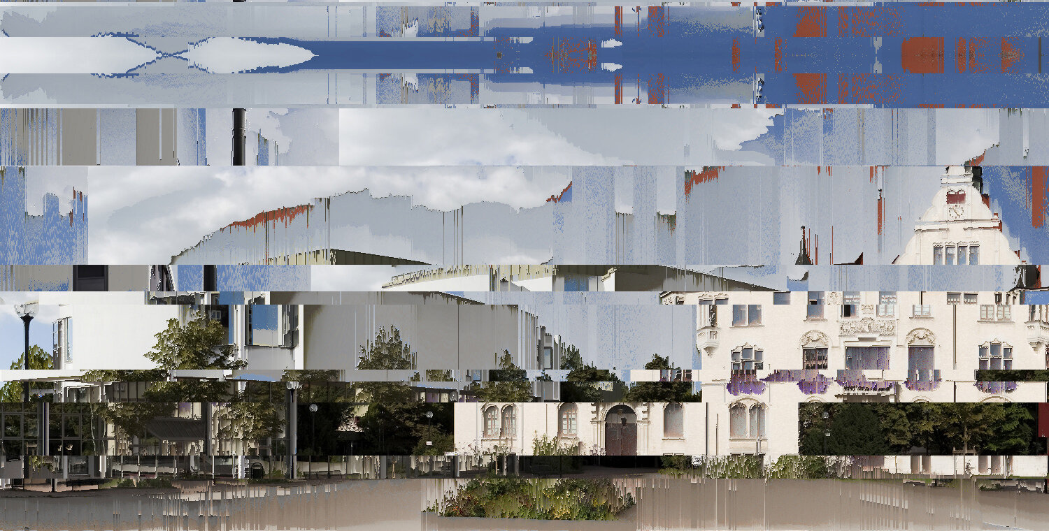 Das Bild zeigt einen fragmentierten Zusammenschnitt verschiedener Gebäude.